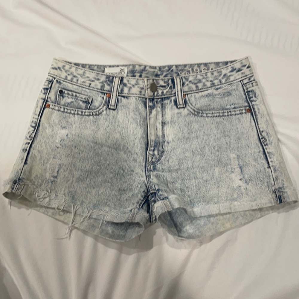 Acid Wash Denim Shorts